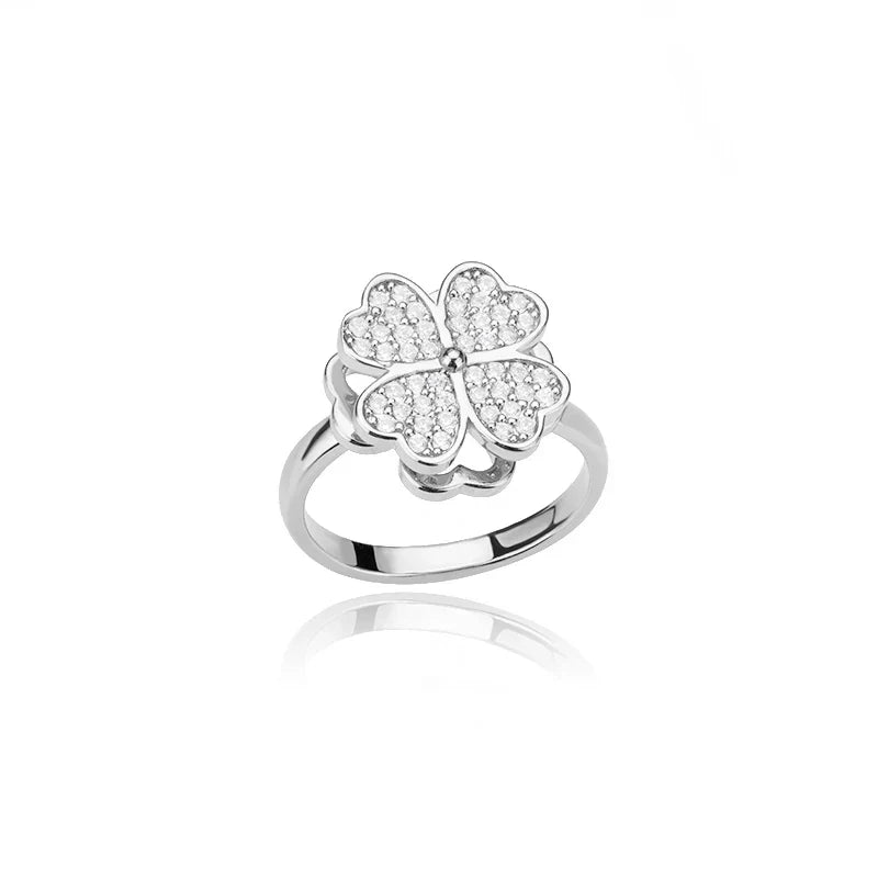 Dazel – Anti-Stress Spinning Ring Featuring Four-Leaf Clover