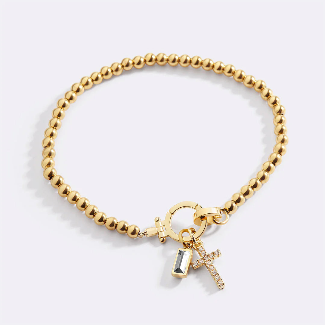 Eli – Birthstone Bracelet with Cross Pendant