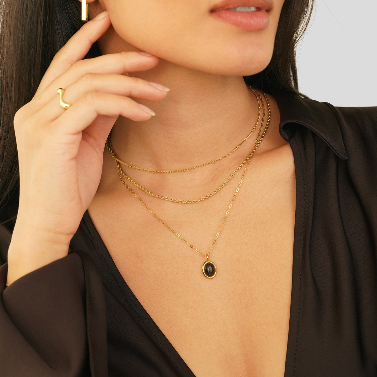 Euphrosyne - Necklace crafted from Dark Onyx
