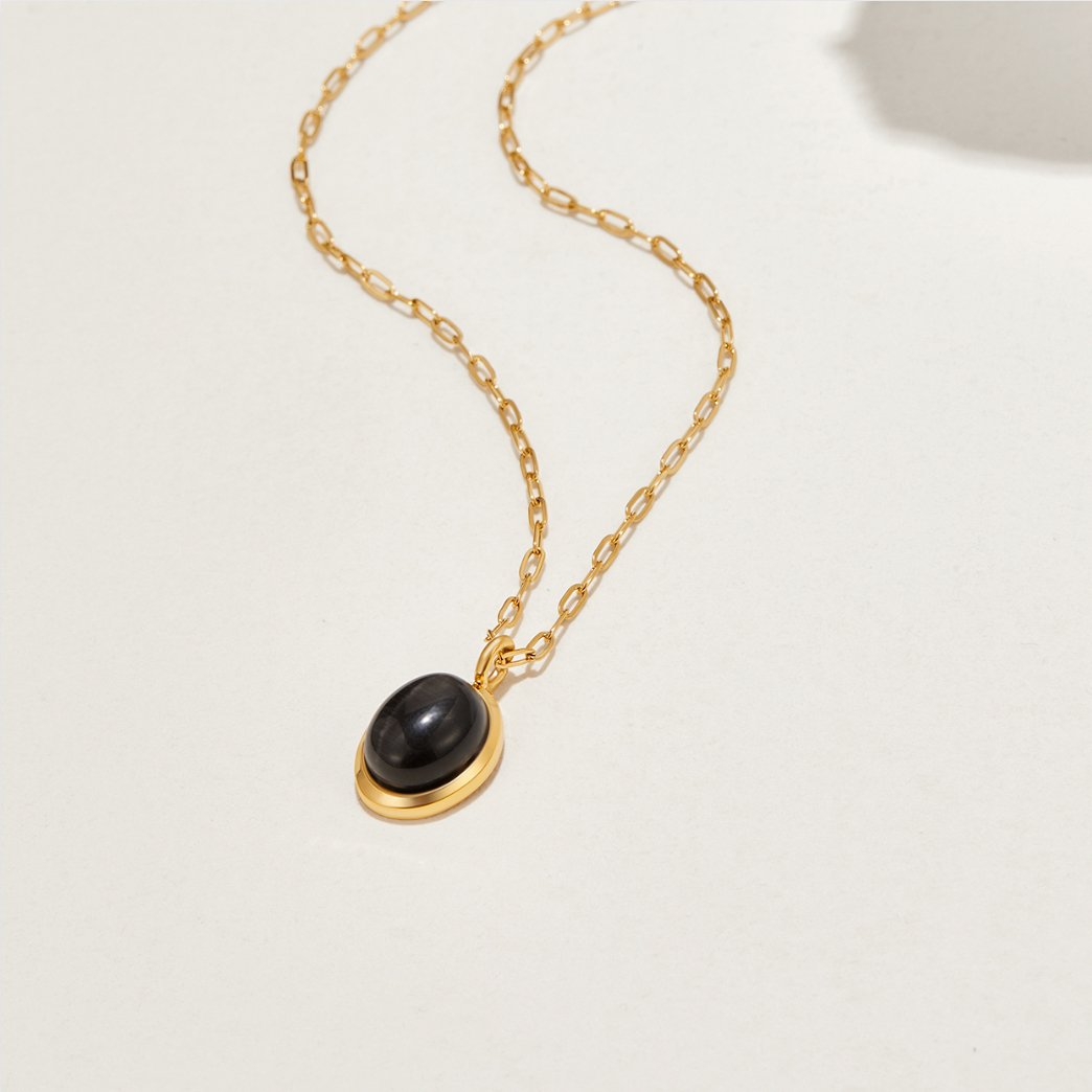 Euphrosyne - Necklace crafted from Dark Onyx