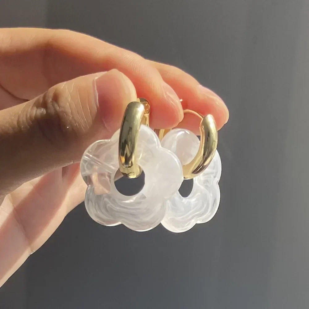 Florella – Flower Hoop Earrings Crafted from Premium Resin