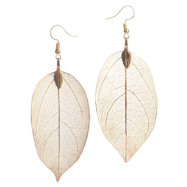 Larah – Leaf Motif Earrings in Boho Style