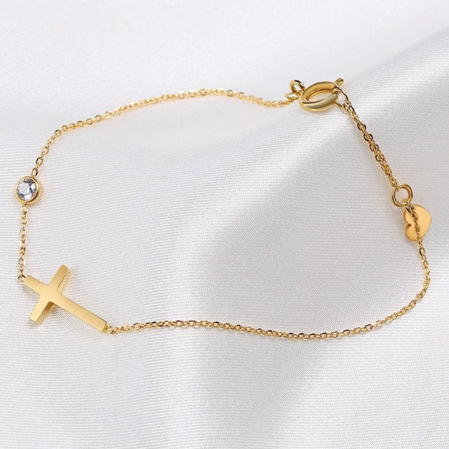 Althea – Bracelet with Cross for Women in Gold & Silver