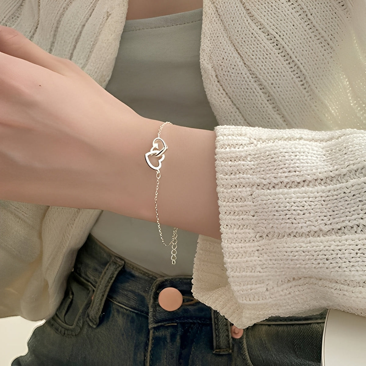 Amara – Lucky Charm Bracelet with Double Heart