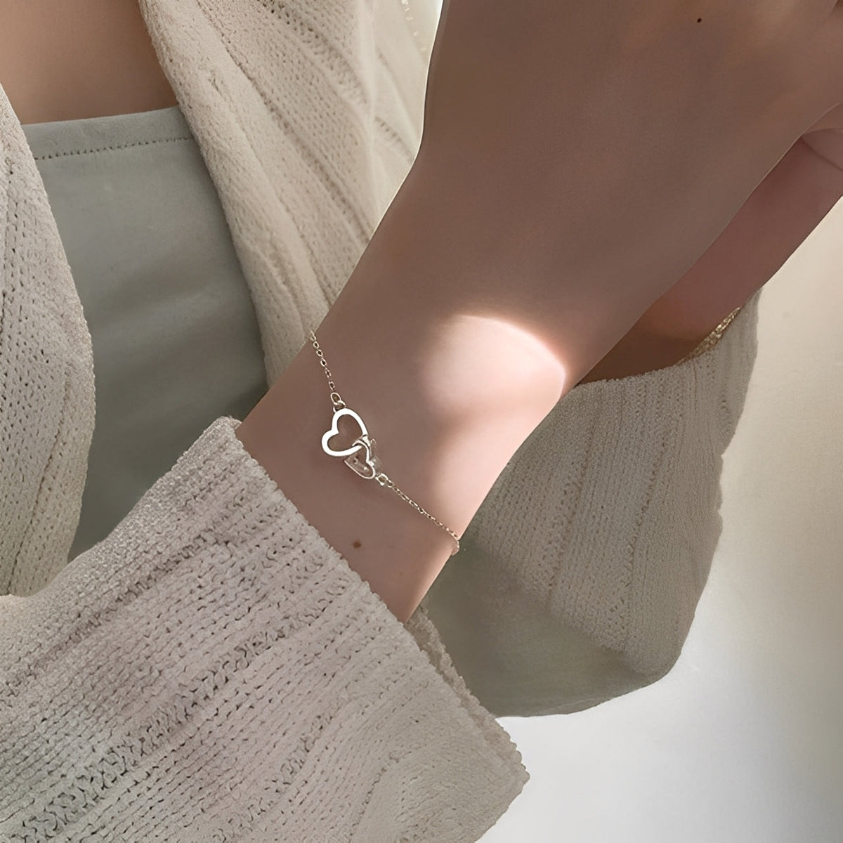 Amara – Lucky Charm Bracelet with Double Heart