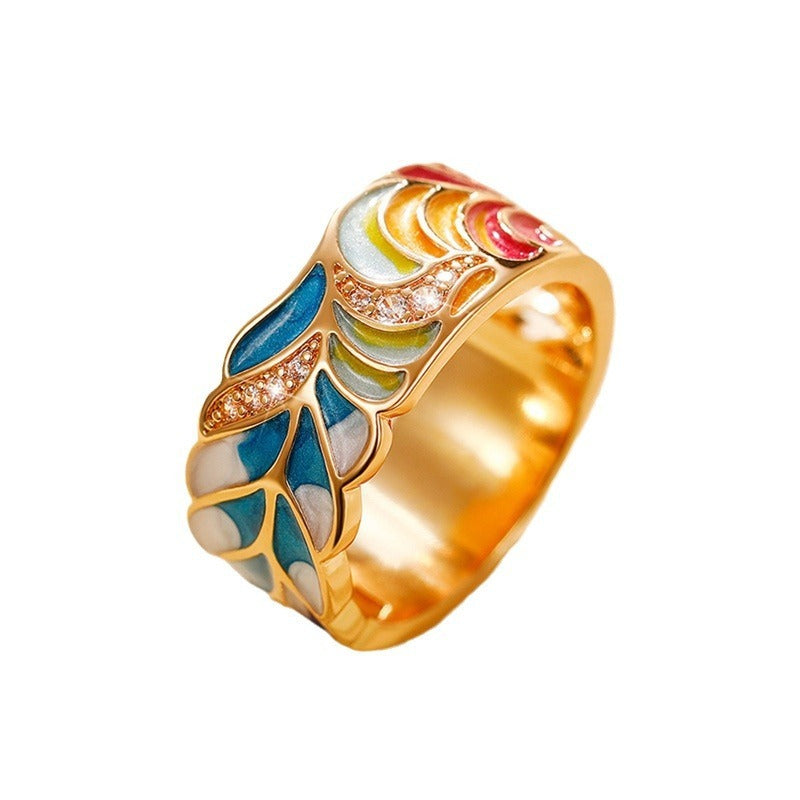Isolde – Ring with Hand-Painted Floral Motifs