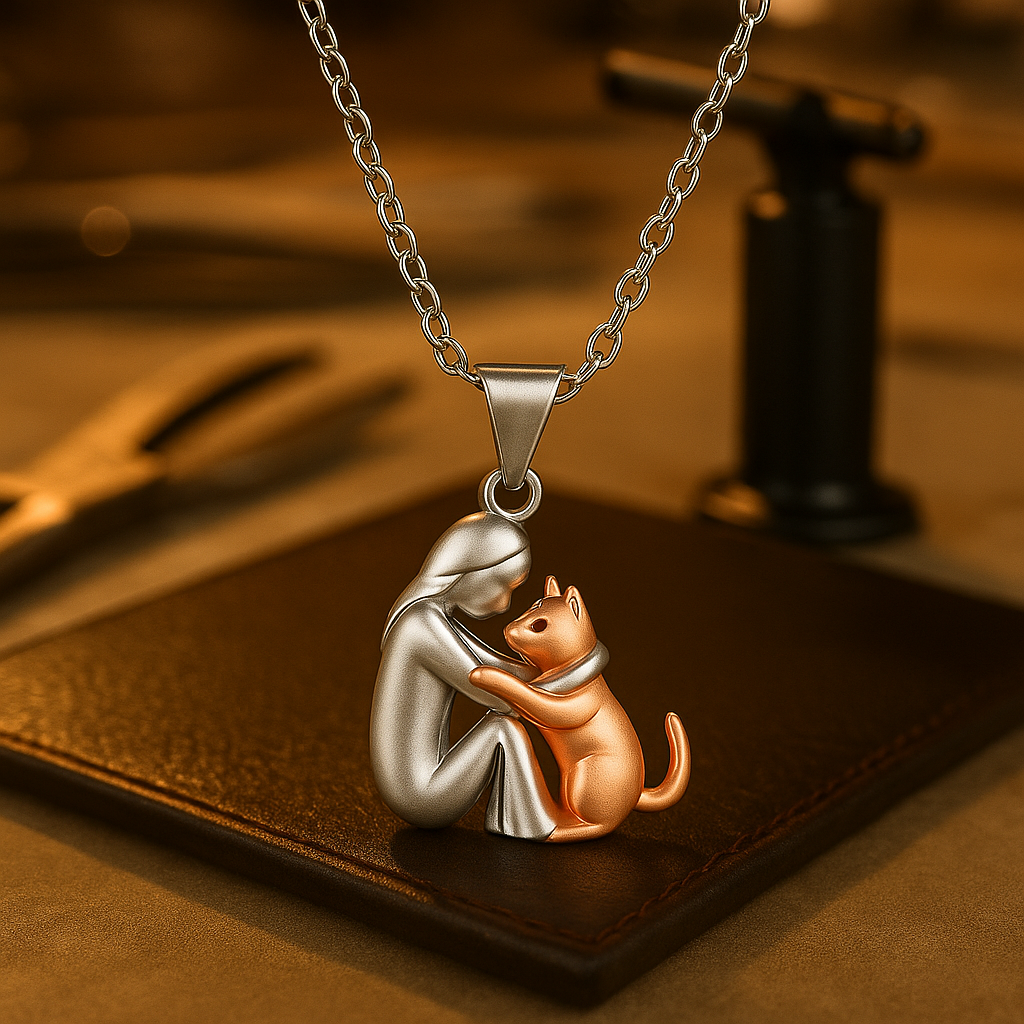Mignon – Necklace featuring an intertwined cat pendant