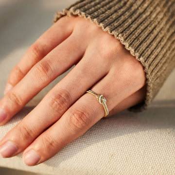 Mother & Daughter Connection Ring - Ring with 2 Strands and Knot