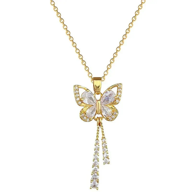 Avie – Shimmering Butterfly Necklace with Diamonds