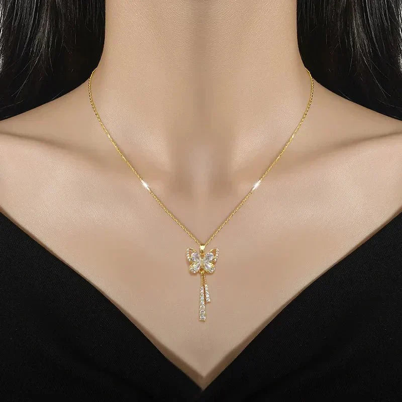 Avie – Shimmering Butterfly Necklace with Diamonds