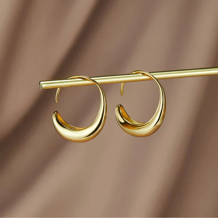 Timeless Drop Earrings - Vintage Gold Hoop Earring