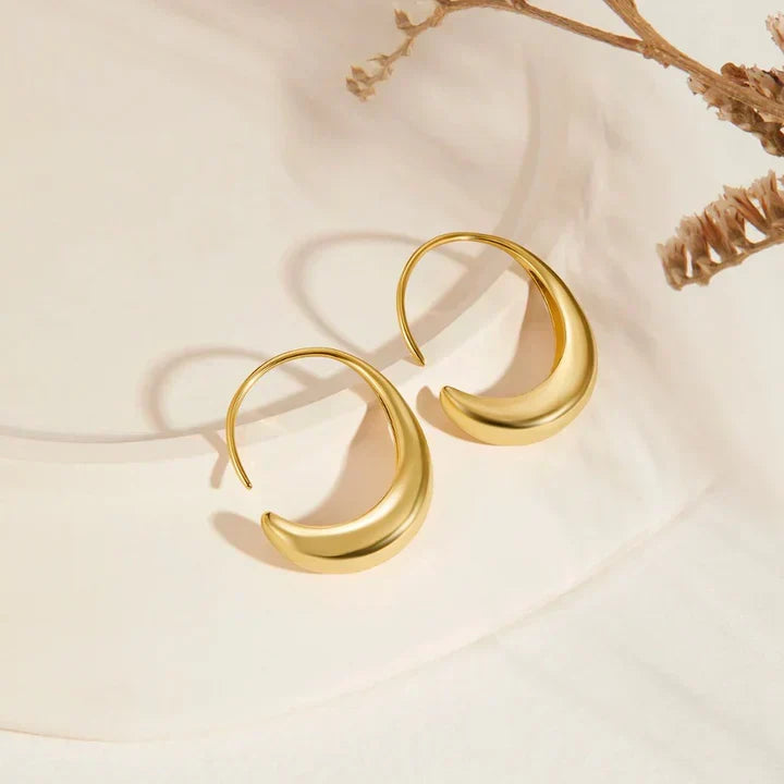 Timeless Drop Earrings - Vintage Gold Hoop Earring