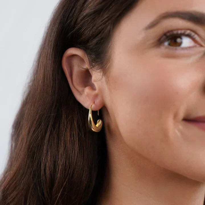 Timeless Drop Earrings - Vintage Gold Hoop Earring