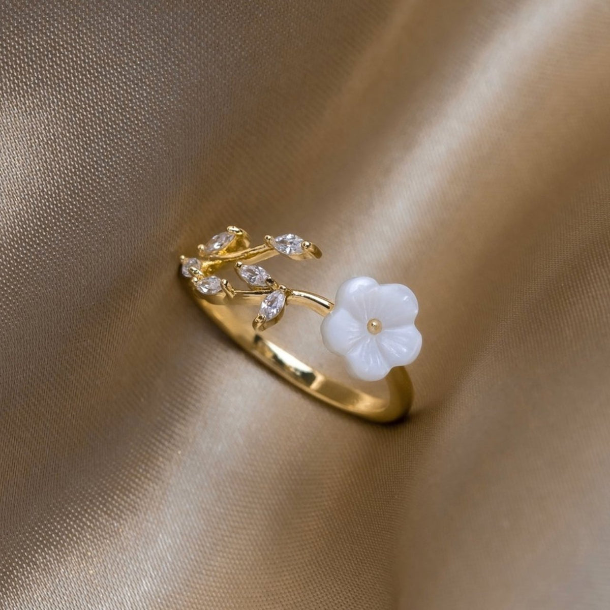 Wildflower Ring - Shell Crystal Petal Ring