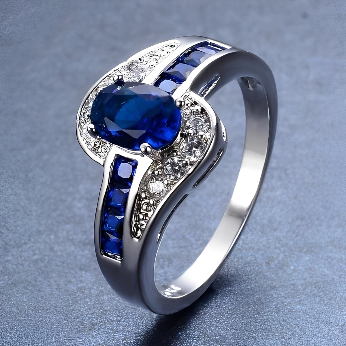 Diane – Ring Featuring a Blue Sapphire