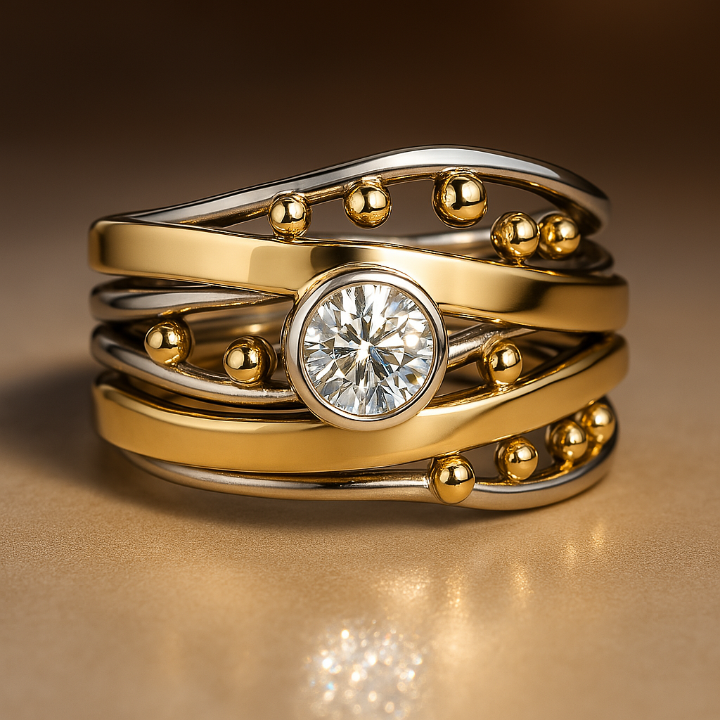 Dalia – Vintage Golden Ring with Set Zirconia