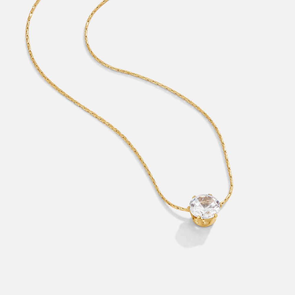 Amaris – Stylish gold necklace featuring a round crystal