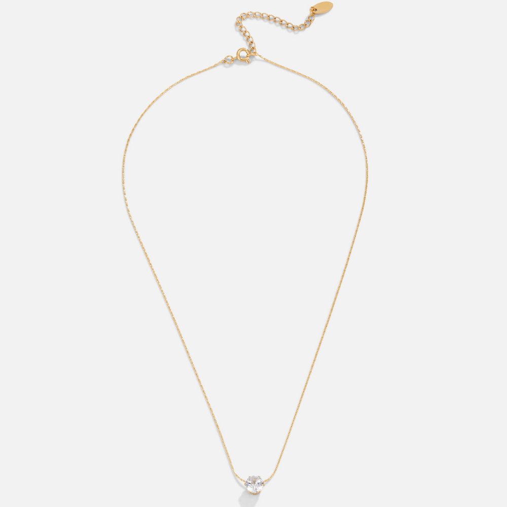 Amaris – Stylish gold necklace featuring a round crystal
