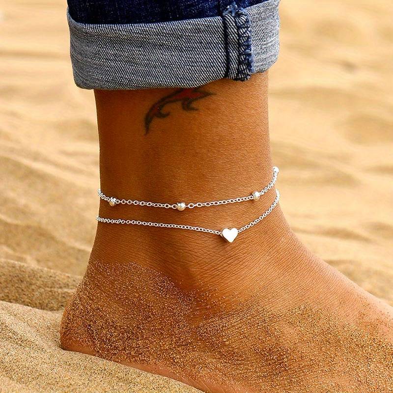 Mini Heart Anklet - Double Layered Love Anklet
