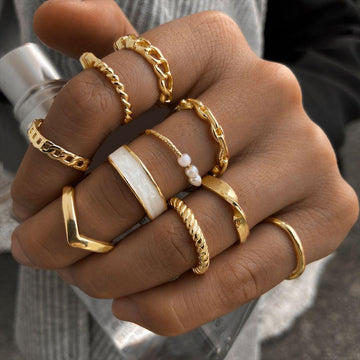 10 pieces stylish rings - Trendy Mix & Match Rings