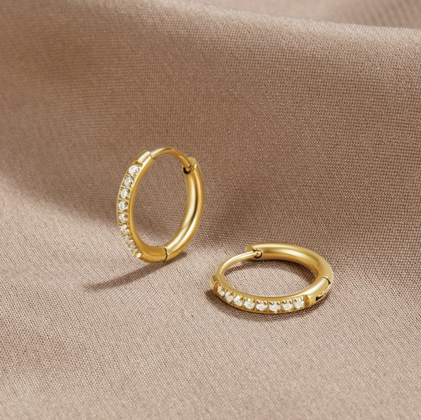 Ianthe - CZ Pavé Hoops