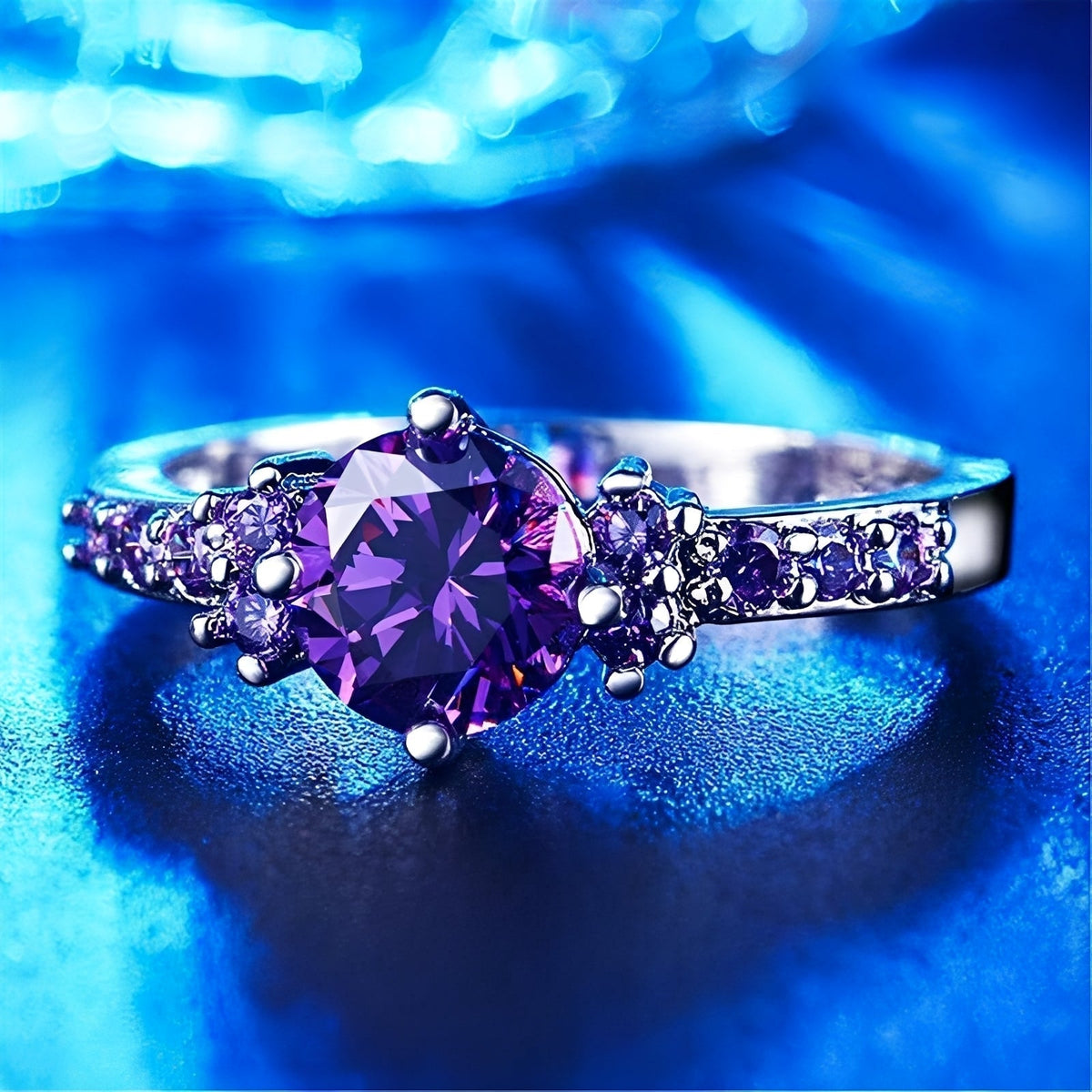Coralie – Amethyst Violet Ring
