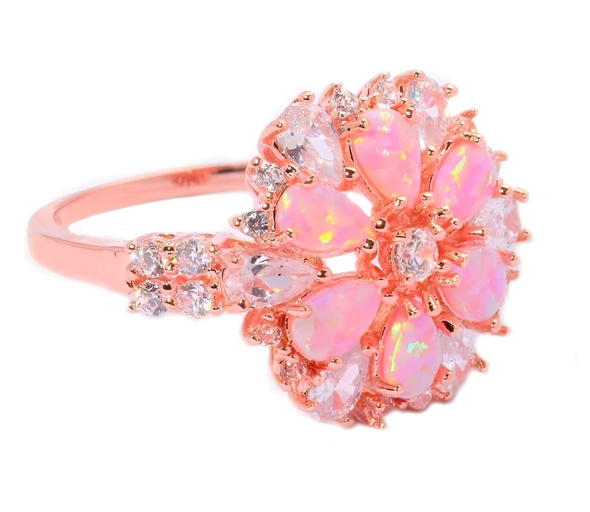 Rian – Graceful Ring Flower Fire Opal