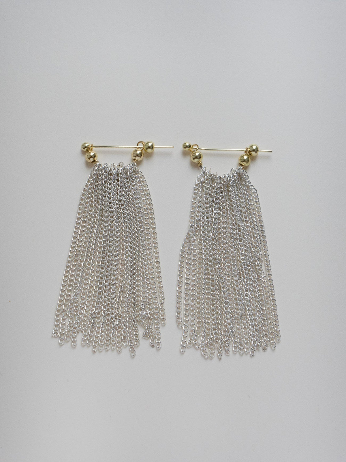 Nora - Long Swinging Silver Chain Earrings