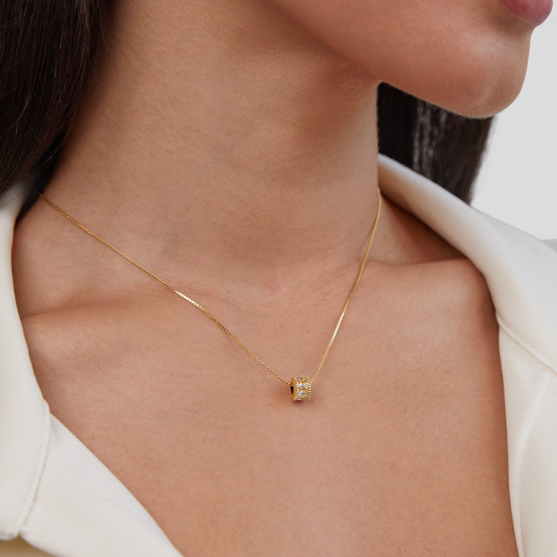 Gigi – Crystal Necklace in 18K Gold