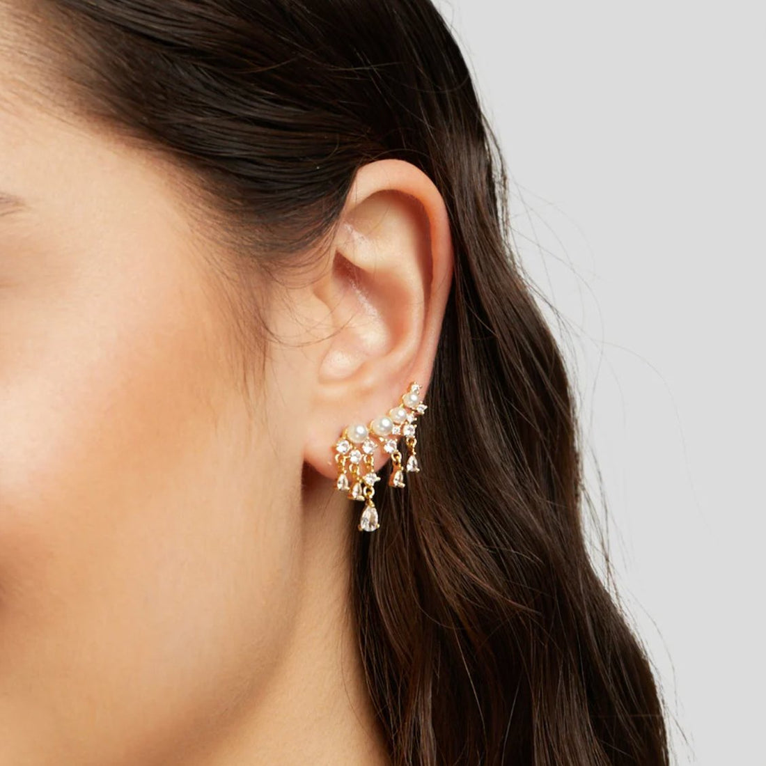 Fenia - Golden Pearl Tassel Earrings