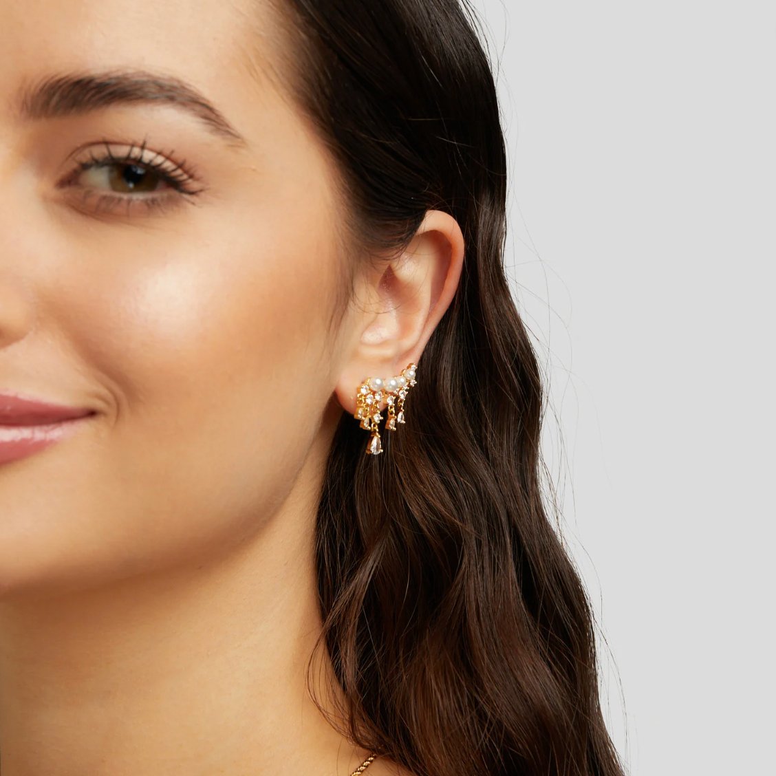 Fenia - Golden Pearl Tassel Earrings