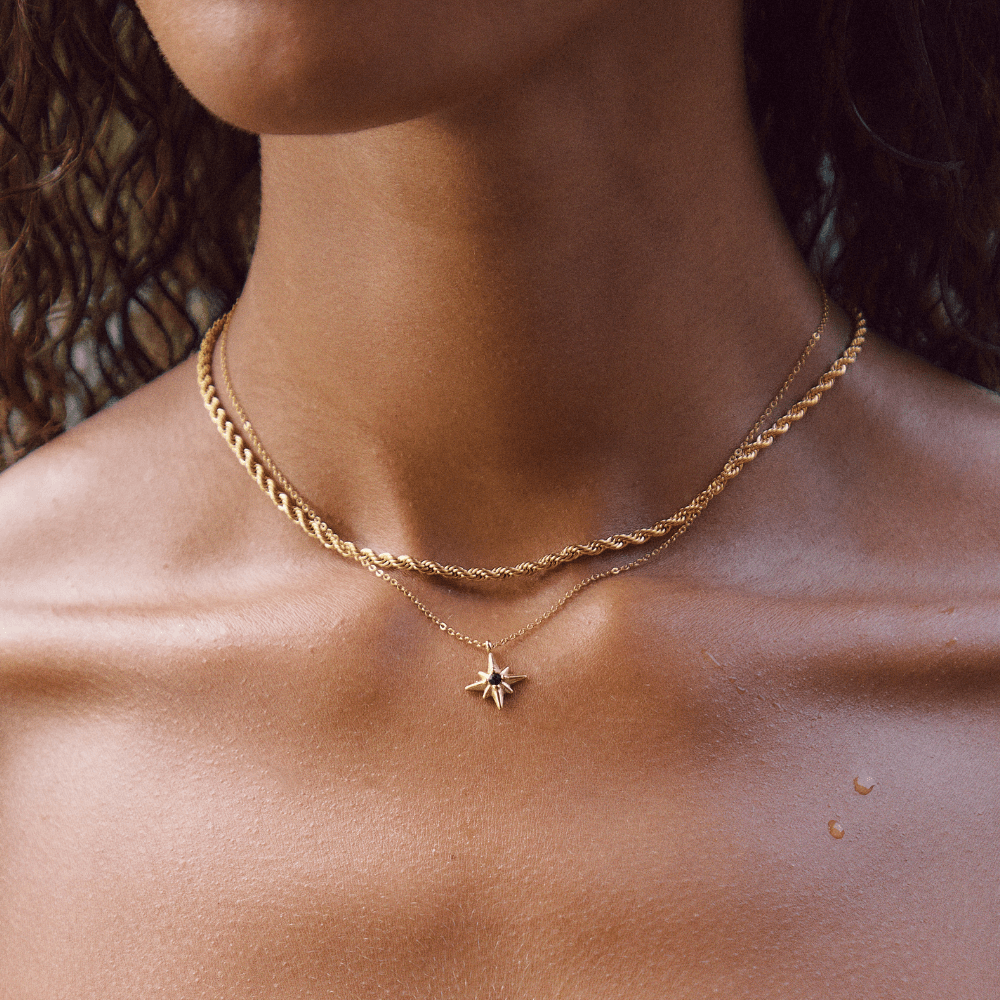 Celestia – Necklace star guide in emerald crystal