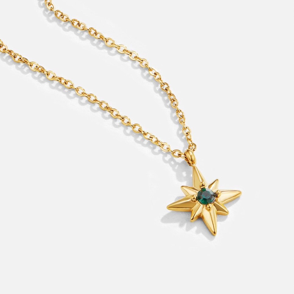 Celestia – Necklace star guide in emerald crystal