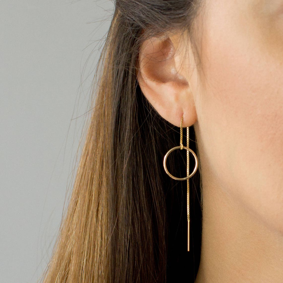 Circular Thread Earrings - Extended Dangle Earrings