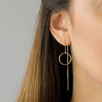 Circular Thread Earrings - Extended Dangle Earrings