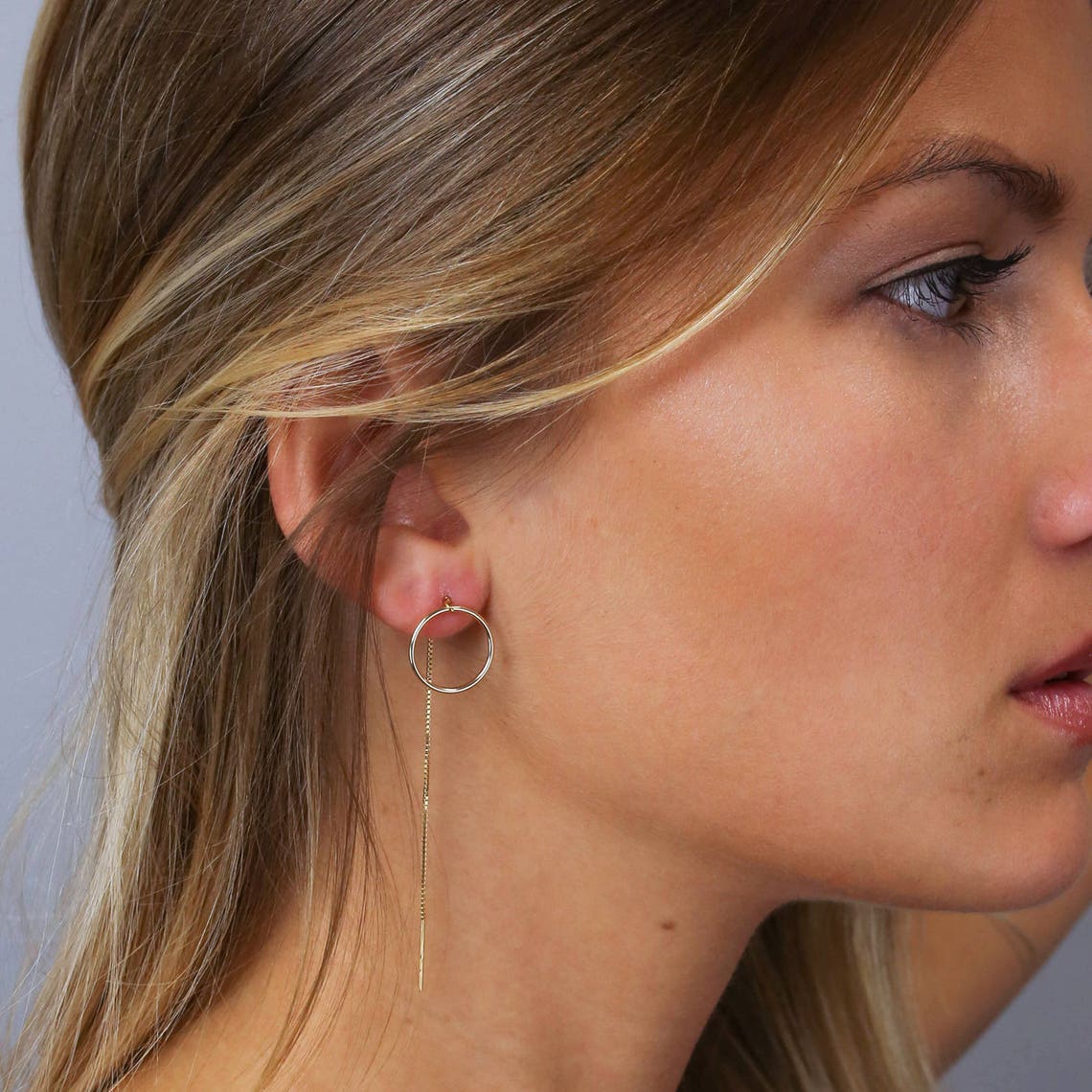 Circular Thread Earrings - Extended Dangle Earrings