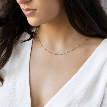 Satellite Choker Necklace - Golden Luxury Chain