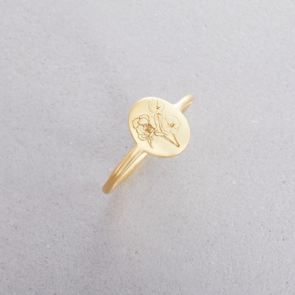 Birthday Flower Ring - Customized Delicate Ring