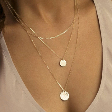 Collection of Circular Pendants - Necklace Featuring 3 Layers of Discs