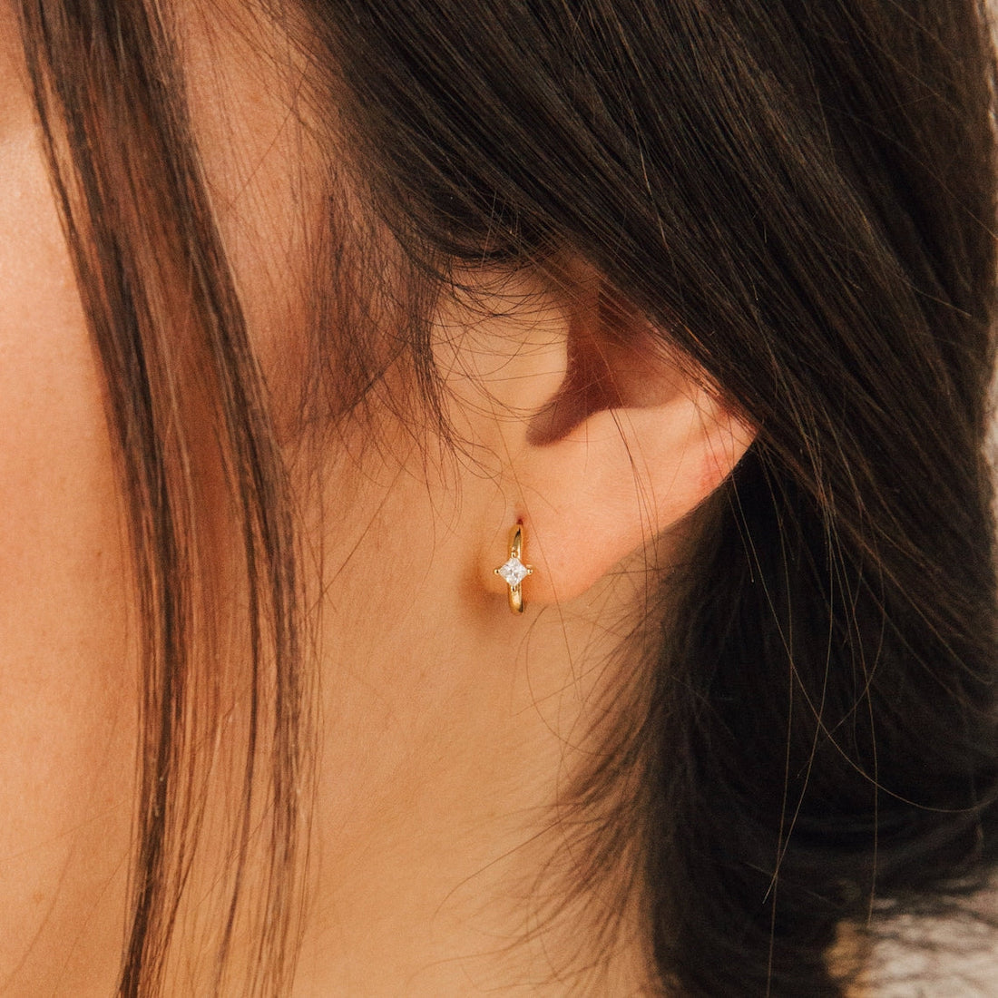 Diamond Earring - Dazzling Huggie Earring