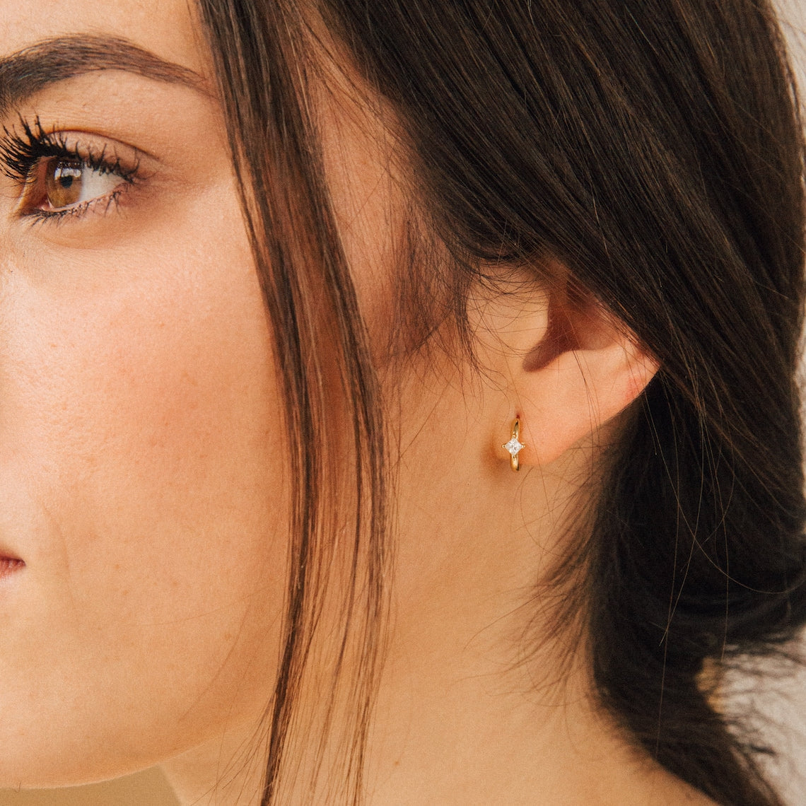 Diamond Earring - Dazzling Huggie Earring