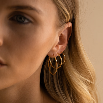 Featherlight Hoops - Gold and Silver Earring Set (4 Pieces)