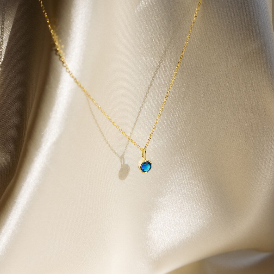 Birthstone Necklace - Pendant with Gemstone