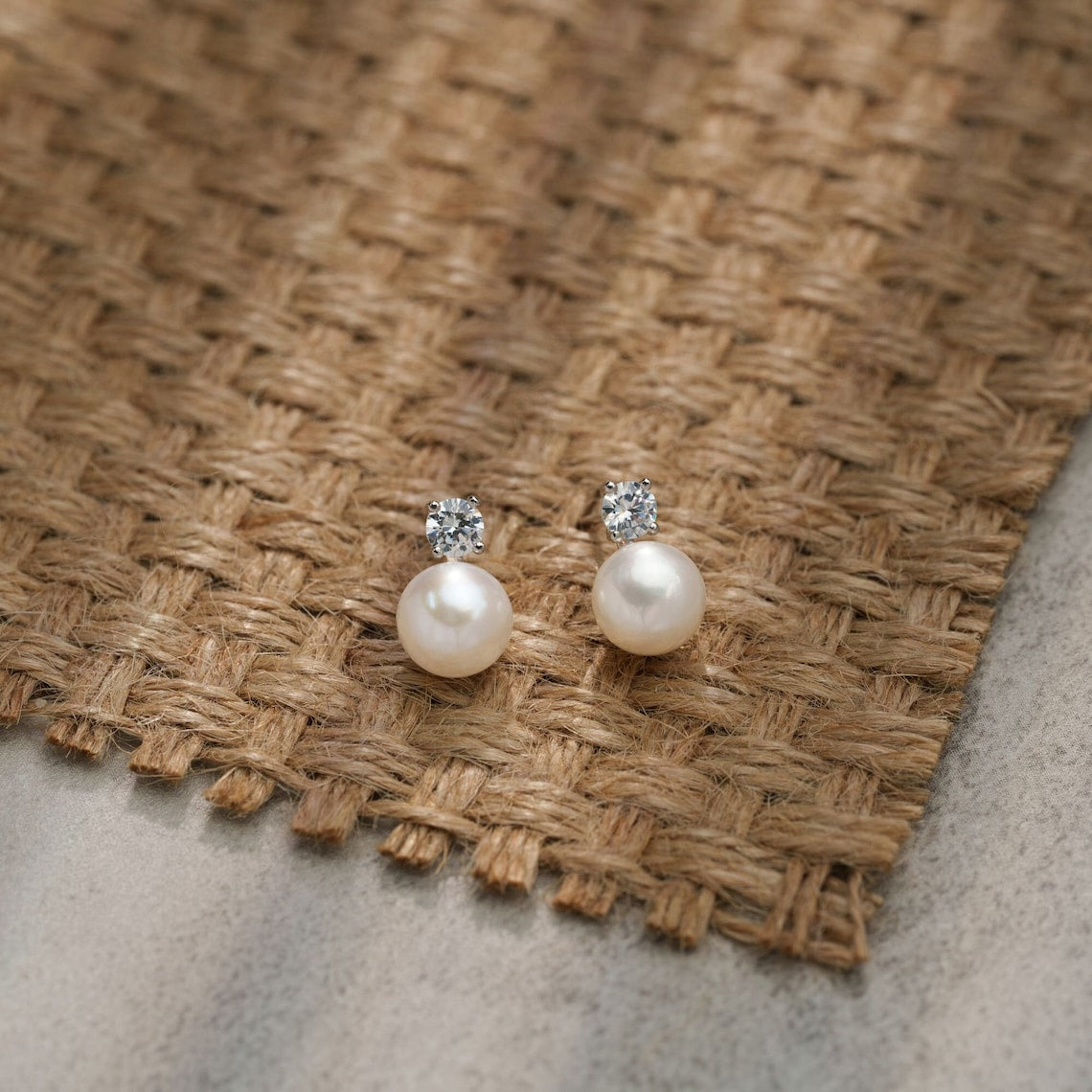 Stud Earrings with Pearls - Beautifully Crafted CZ Earrings