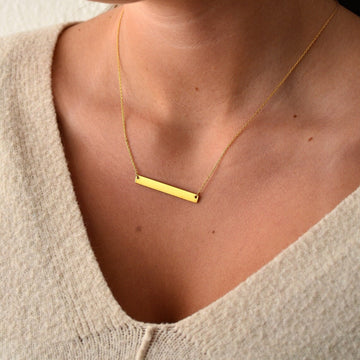 Personalized Bar Pendant - Custom Bar Pendant