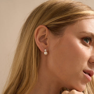 Stud Earrings with Pearls - Beautifully Crafted CZ Earrings