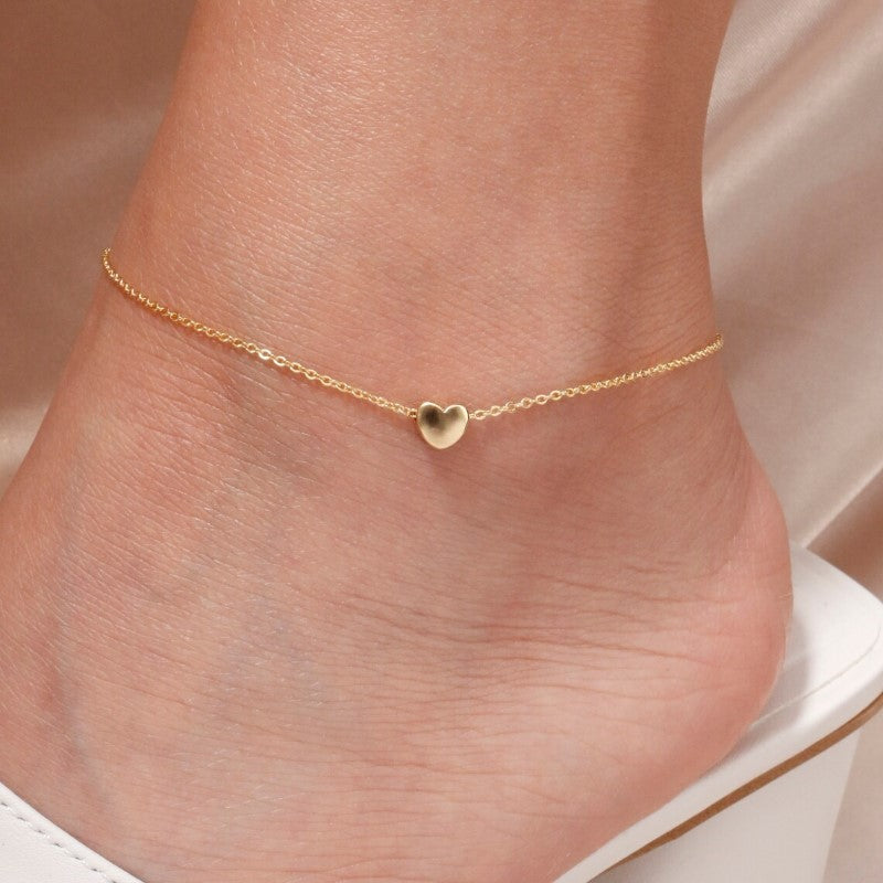 Mini Heart Anklet - Double Layered Love Anklet