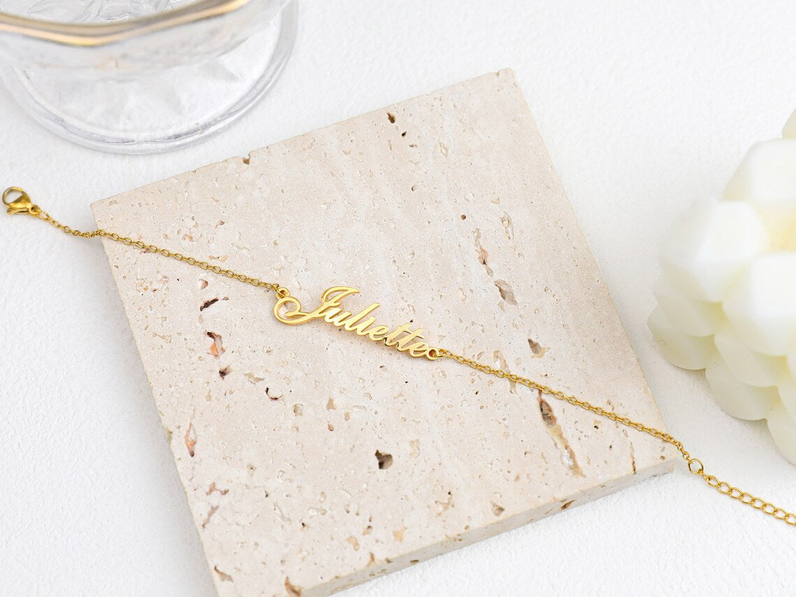 Custom Gold Name Anklet - Featuring Your Name