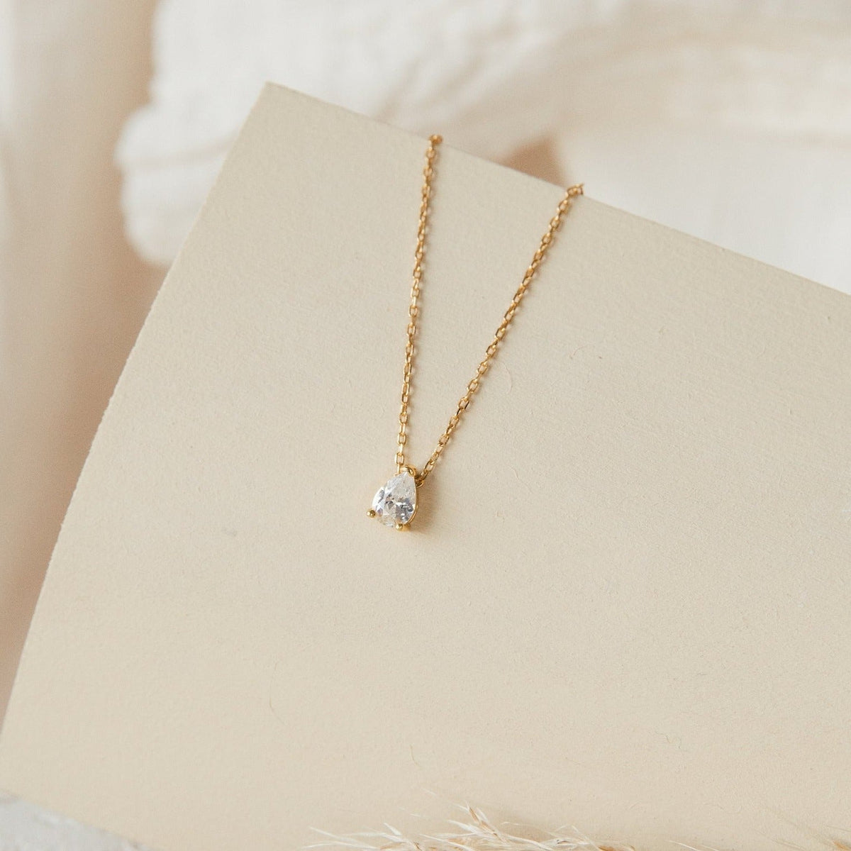 Pear Diamond - Teardrop Diamond Necklace