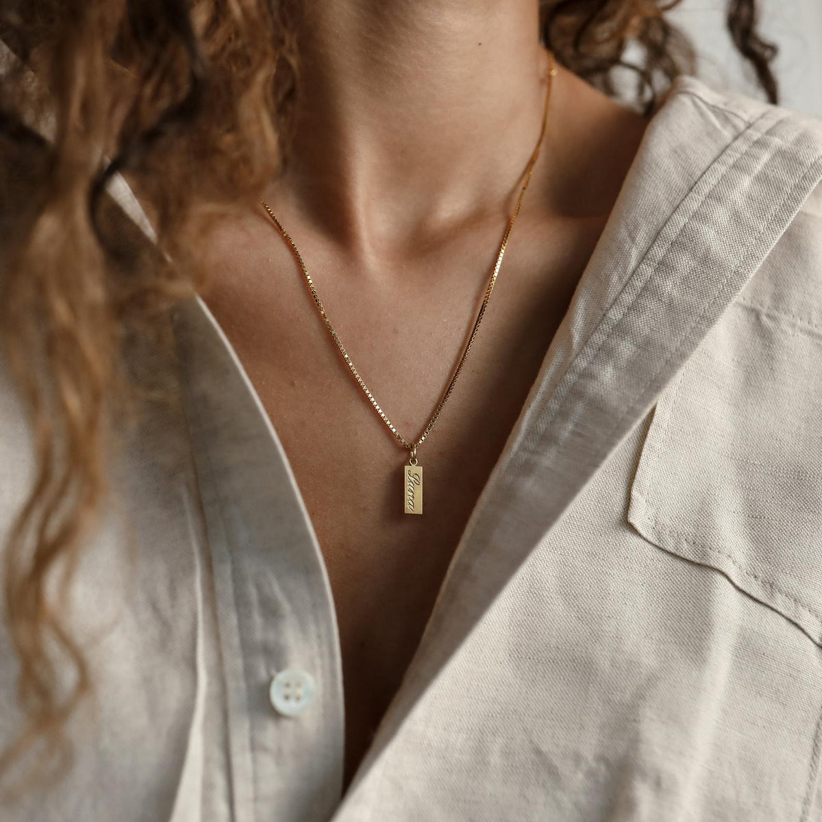 Lina – Custom Fine Plaque Necklace
